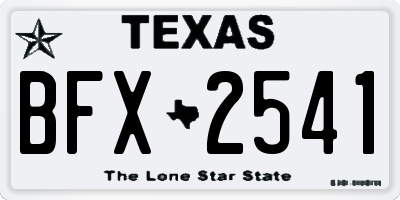 TX license plate BFX2541