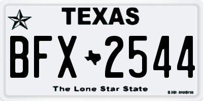 TX license plate BFX2544