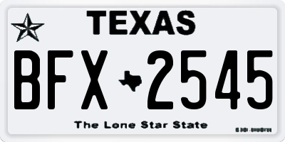 TX license plate BFX2545