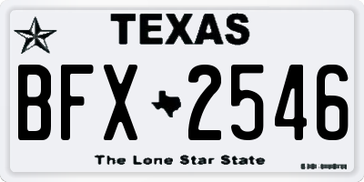 TX license plate BFX2546
