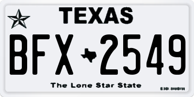 TX license plate BFX2549