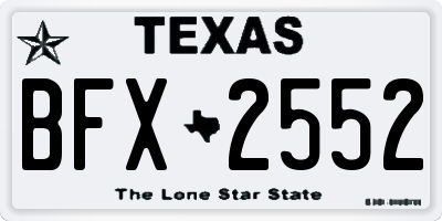 TX license plate BFX2552