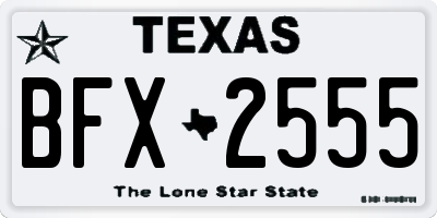 TX license plate BFX2555