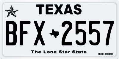TX license plate BFX2557