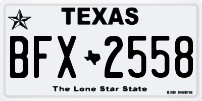 TX license plate BFX2558