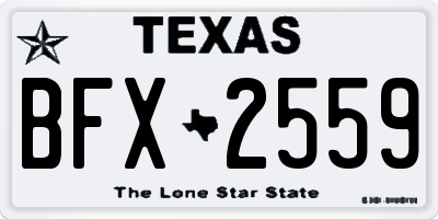 TX license plate BFX2559