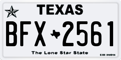 TX license plate BFX2561
