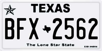 TX license plate BFX2562