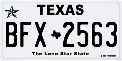 TX license plate BFX2563