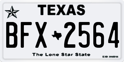 TX license plate BFX2564
