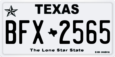 TX license plate BFX2565