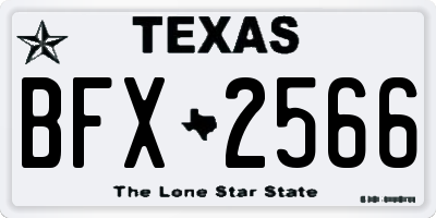 TX license plate BFX2566
