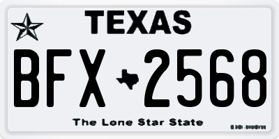 TX license plate BFX2568