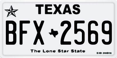 TX license plate BFX2569