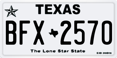 TX license plate BFX2570