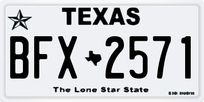 TX license plate BFX2571