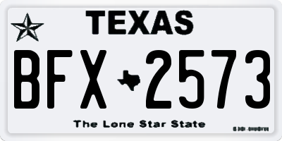 TX license plate BFX2573