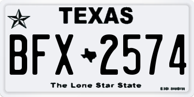 TX license plate BFX2574