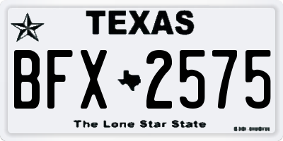 TX license plate BFX2575