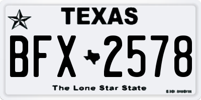 TX license plate BFX2578