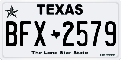 TX license plate BFX2579