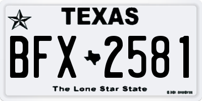 TX license plate BFX2581