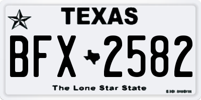TX license plate BFX2582