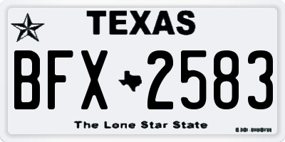 TX license plate BFX2583