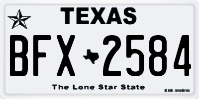 TX license plate BFX2584