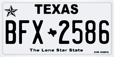 TX license plate BFX2586