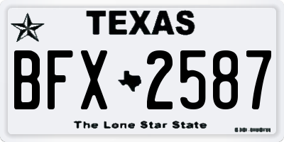 TX license plate BFX2587