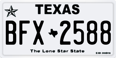 TX license plate BFX2588
