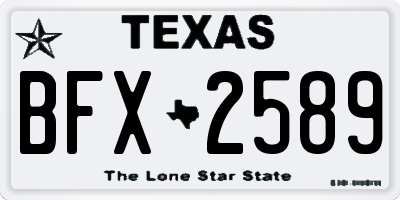 TX license plate BFX2589