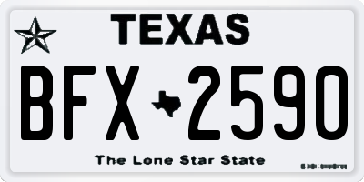 TX license plate BFX2590