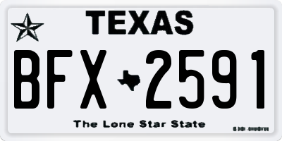 TX license plate BFX2591