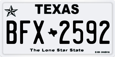TX license plate BFX2592