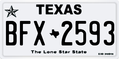 TX license plate BFX2593