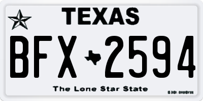 TX license plate BFX2594