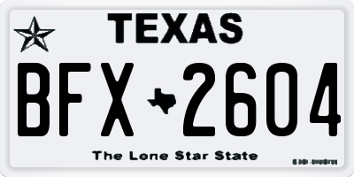 TX license plate BFX2604