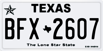 TX license plate BFX2607