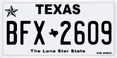 TX license plate BFX2609