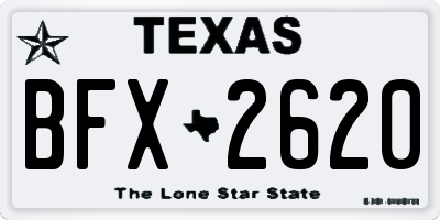 TX license plate BFX2620