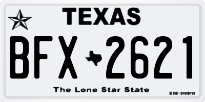 TX license plate BFX2621