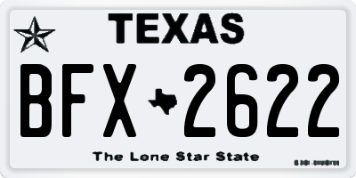TX license plate BFX2622