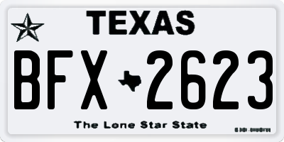 TX license plate BFX2623