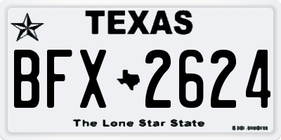 TX license plate BFX2624