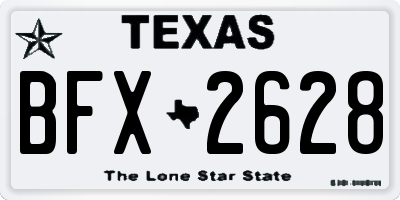 TX license plate BFX2628