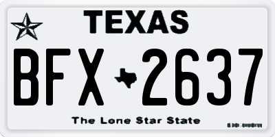 TX license plate BFX2637