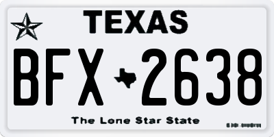 TX license plate BFX2638
