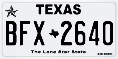 TX license plate BFX2640